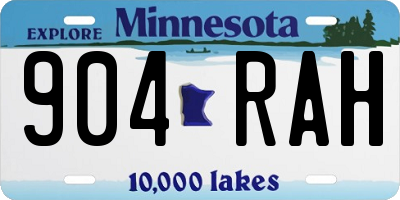 MN license plate 904RAH