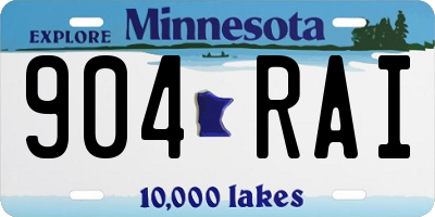 MN license plate 904RAI