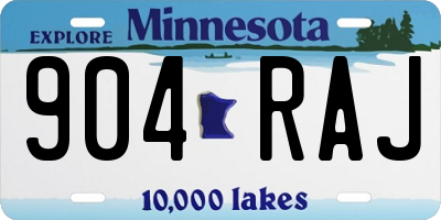 MN license plate 904RAJ