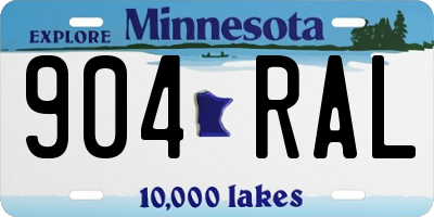 MN license plate 904RAL