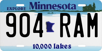 MN license plate 904RAM