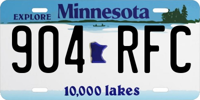 MN license plate 904RFC
