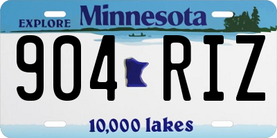 MN license plate 904RIZ