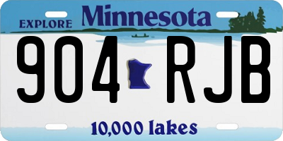 MN license plate 904RJB