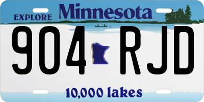 MN license plate 904RJD