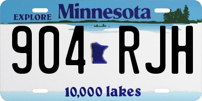 MN license plate 904RJH