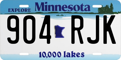 MN license plate 904RJK