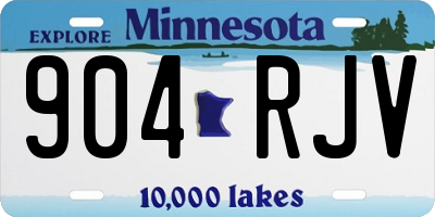 MN license plate 904RJV