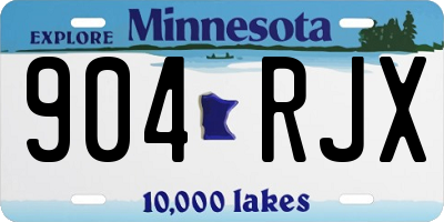 MN license plate 904RJX