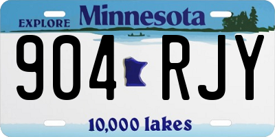 MN license plate 904RJY