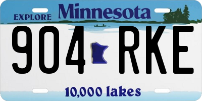 MN license plate 904RKE