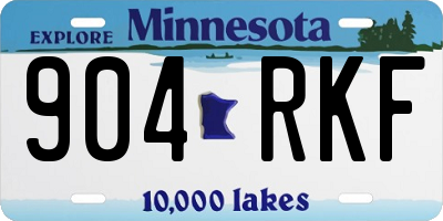 MN license plate 904RKF