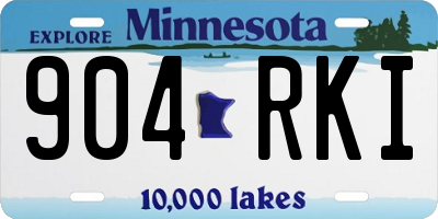 MN license plate 904RKI