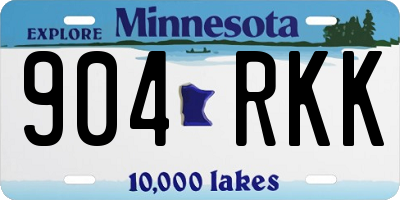 MN license plate 904RKK