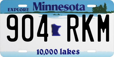 MN license plate 904RKM