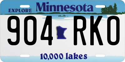 MN license plate 904RKO