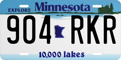 MN license plate 904RKR