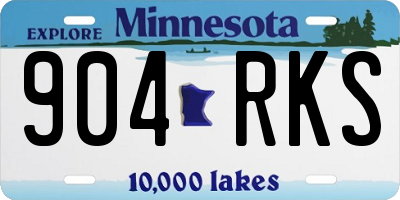 MN license plate 904RKS