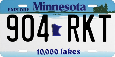 MN license plate 904RKT