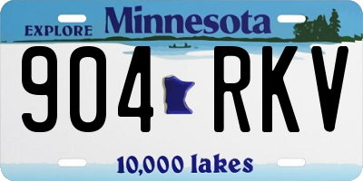 MN license plate 904RKV