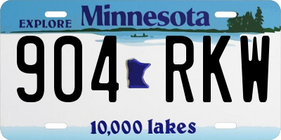 MN license plate 904RKW