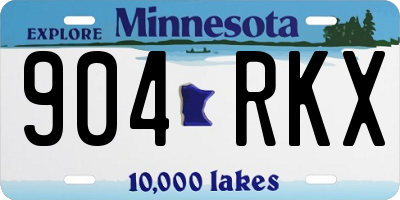 MN license plate 904RKX