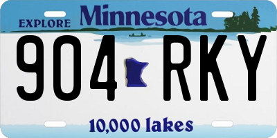 MN license plate 904RKY
