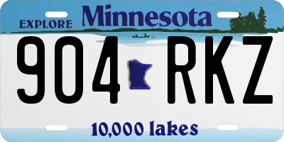 MN license plate 904RKZ
