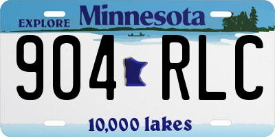 MN license plate 904RLC