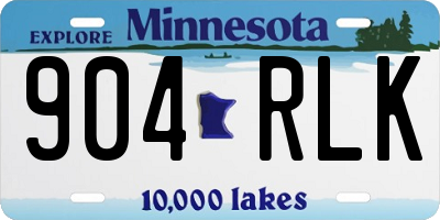 MN license plate 904RLK