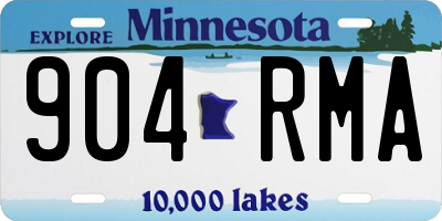 MN license plate 904RMA