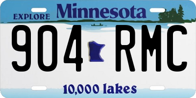 MN license plate 904RMC