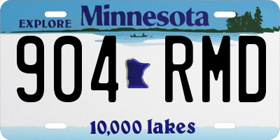 MN license plate 904RMD