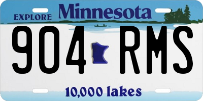 MN license plate 904RMS