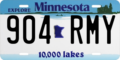 MN license plate 904RMY