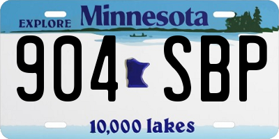 MN license plate 904SBP