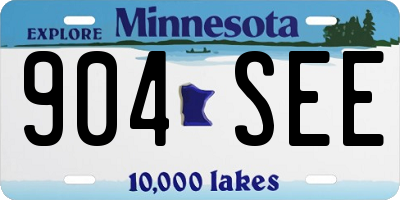 MN license plate 904SEE