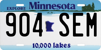 MN license plate 904SEM