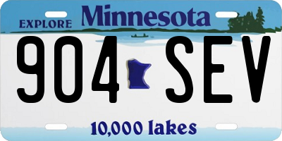 MN license plate 904SEV
