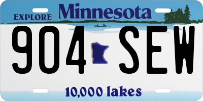 MN license plate 904SEW