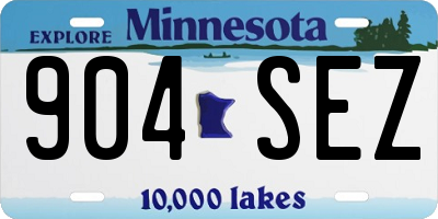 MN license plate 904SEZ