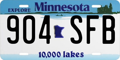 MN license plate 904SFB