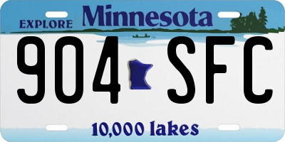 MN license plate 904SFC