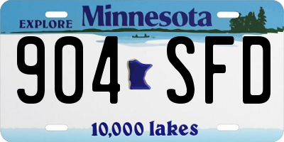 MN license plate 904SFD