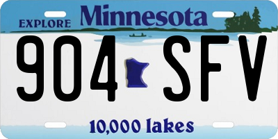 MN license plate 904SFV