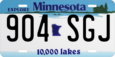 MN license plate 904SGJ