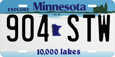 MN license plate 904STW