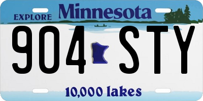 MN license plate 904STY
