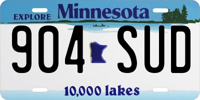 MN license plate 904SUD