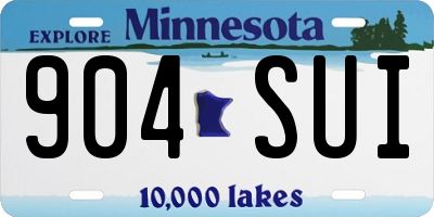 MN license plate 904SUI